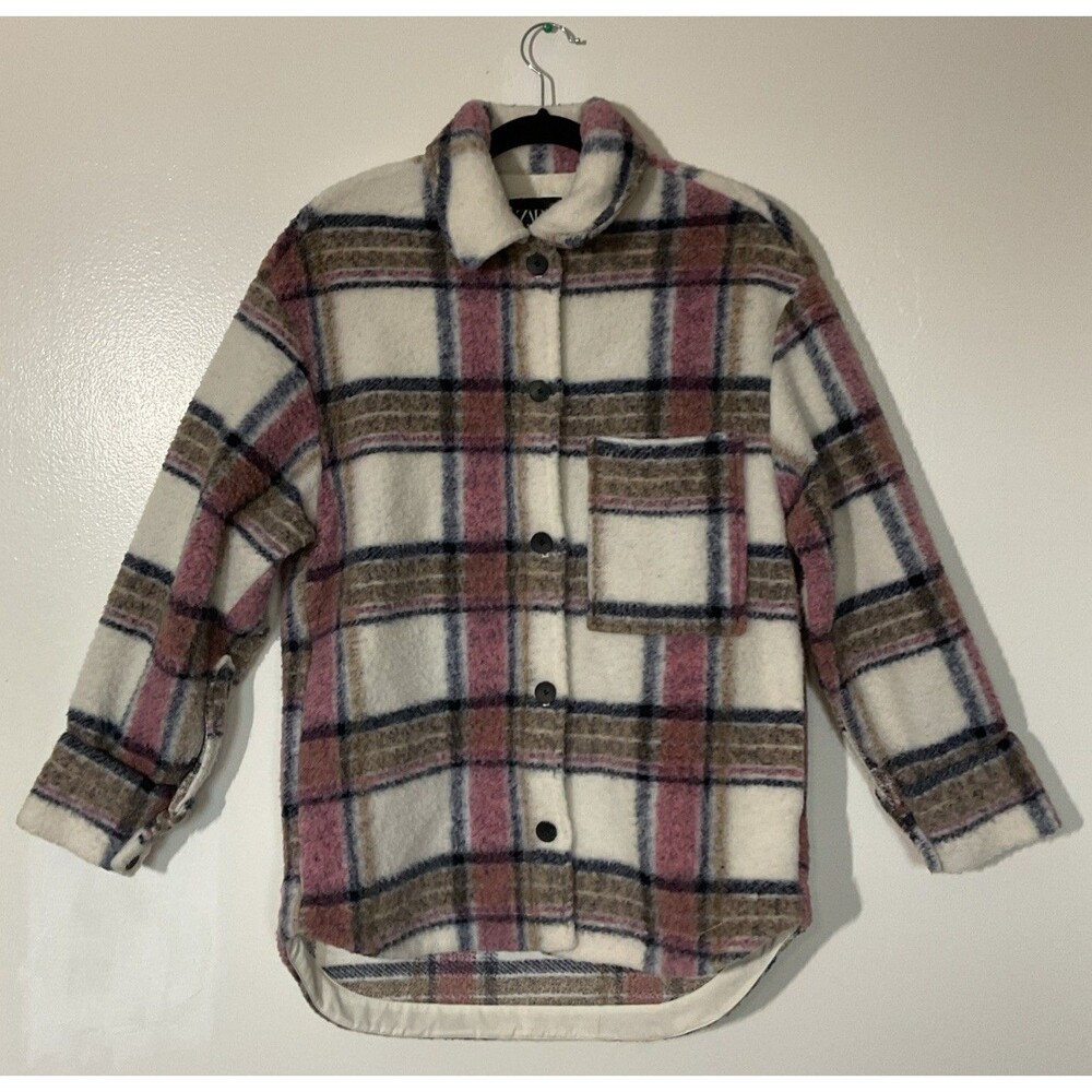 Zara - Plaid Wool Blend oversized Shacks Coat - Size XS